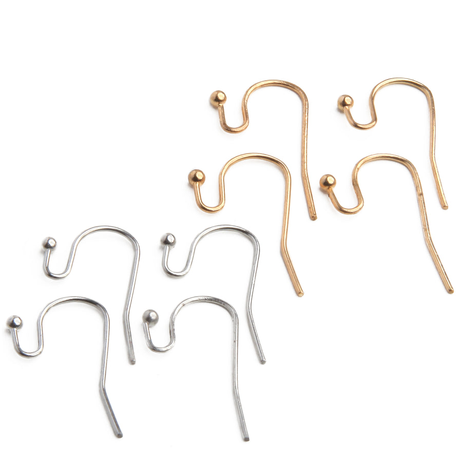 four goldtone and four silvertone earring wires.