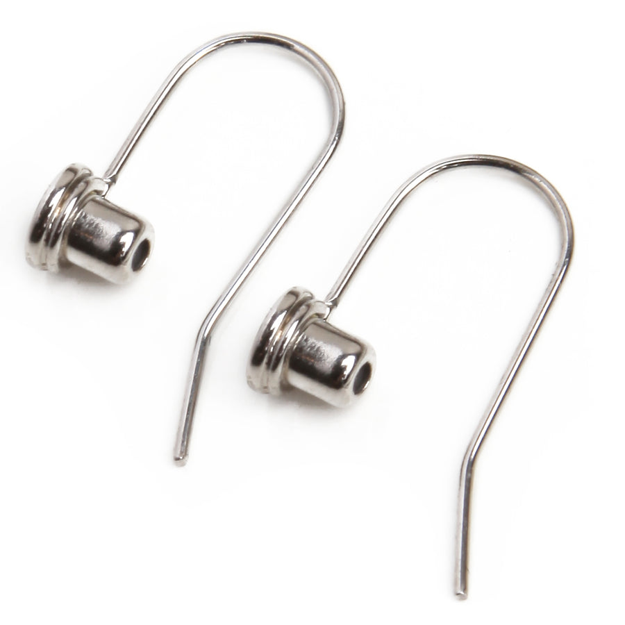 Silver Post to Wire Earring Converters on a white background.