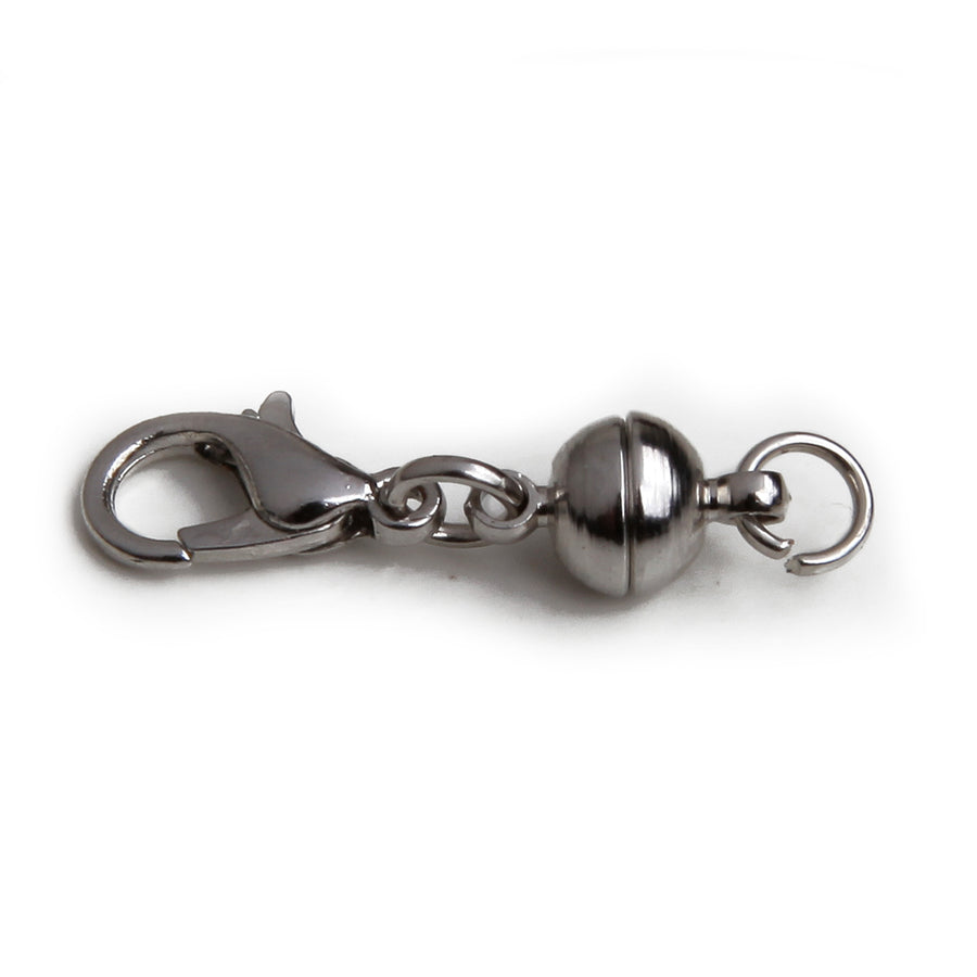 one small silver sphere magnetic clasp.