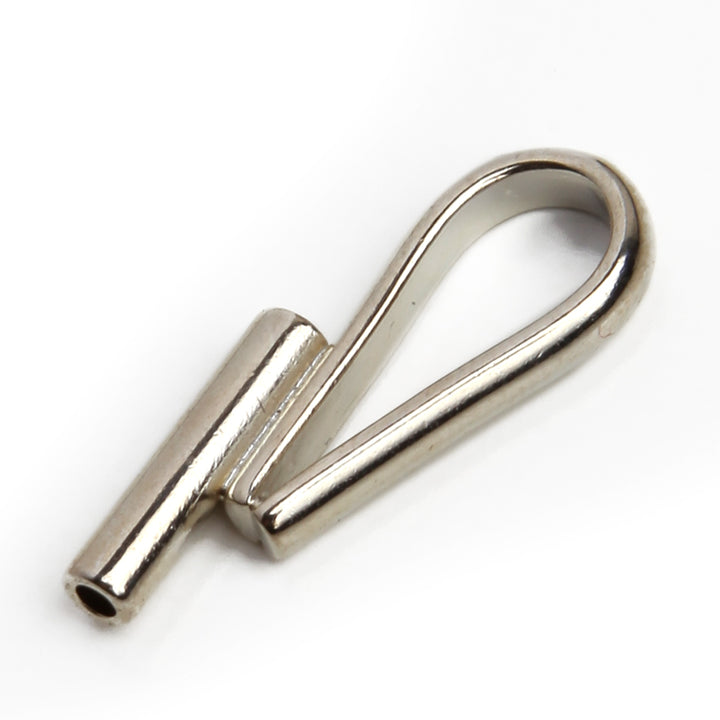 silver pin to pendant converter on a white background.