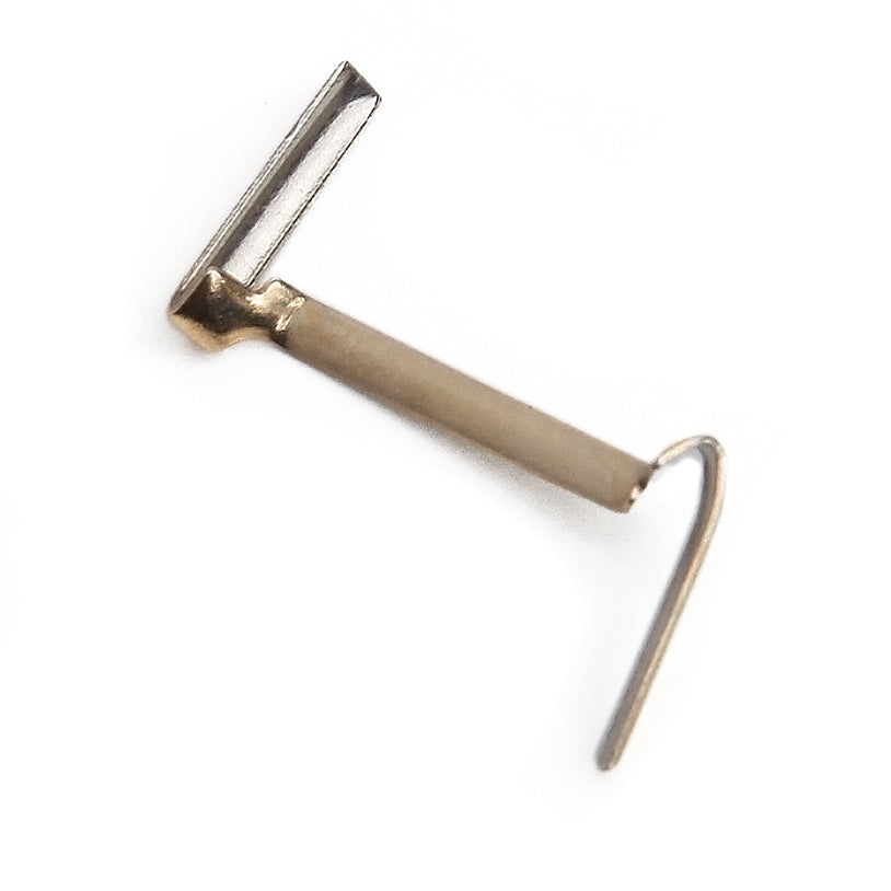 One gold men's ring sizer and guard on a white background.