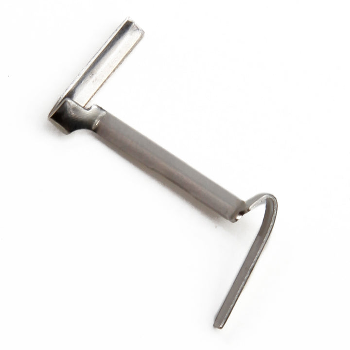 one silver men's ring sizer and guard on a white backgound.
