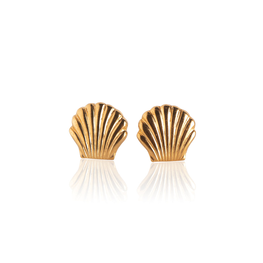 Wholesale | Gold Small Sea Shell Stud Earrings