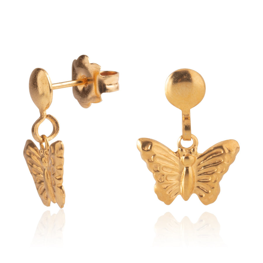 Wholesale | Gold Butterfly Drop Earrings