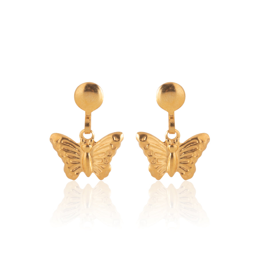 Wholesale | Gold Butterfly Drop Earrings