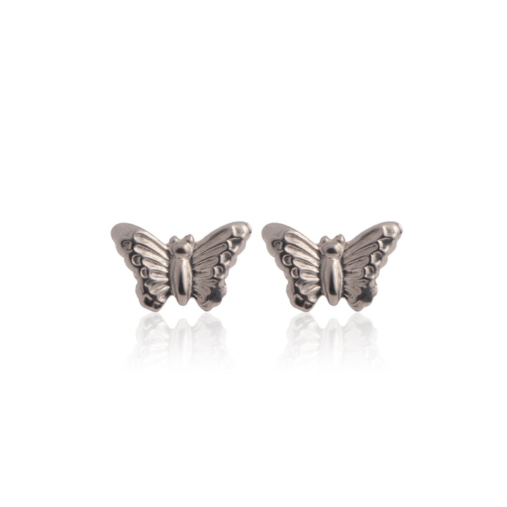 Silver Butterfly Stud Earrings