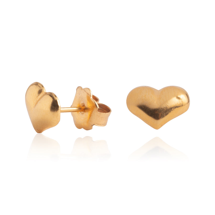 Gold Heart Earrings 3 Pairs