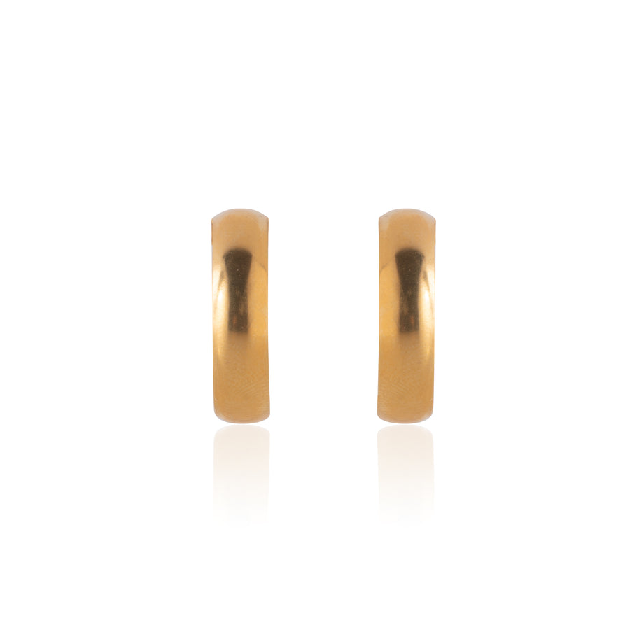 Gold 20mm Wedding Band Hoop Earrings