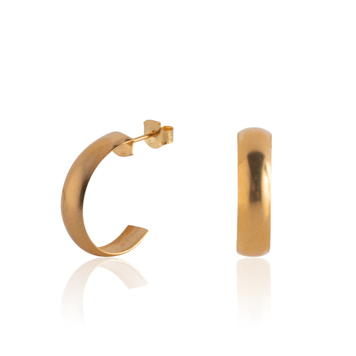 Gold 20mm Wedding Band Hoop Earrings