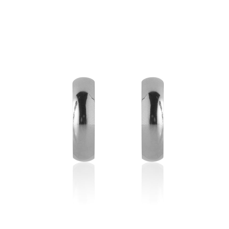 Silver 20mm Wedding Band Hoop Earrings