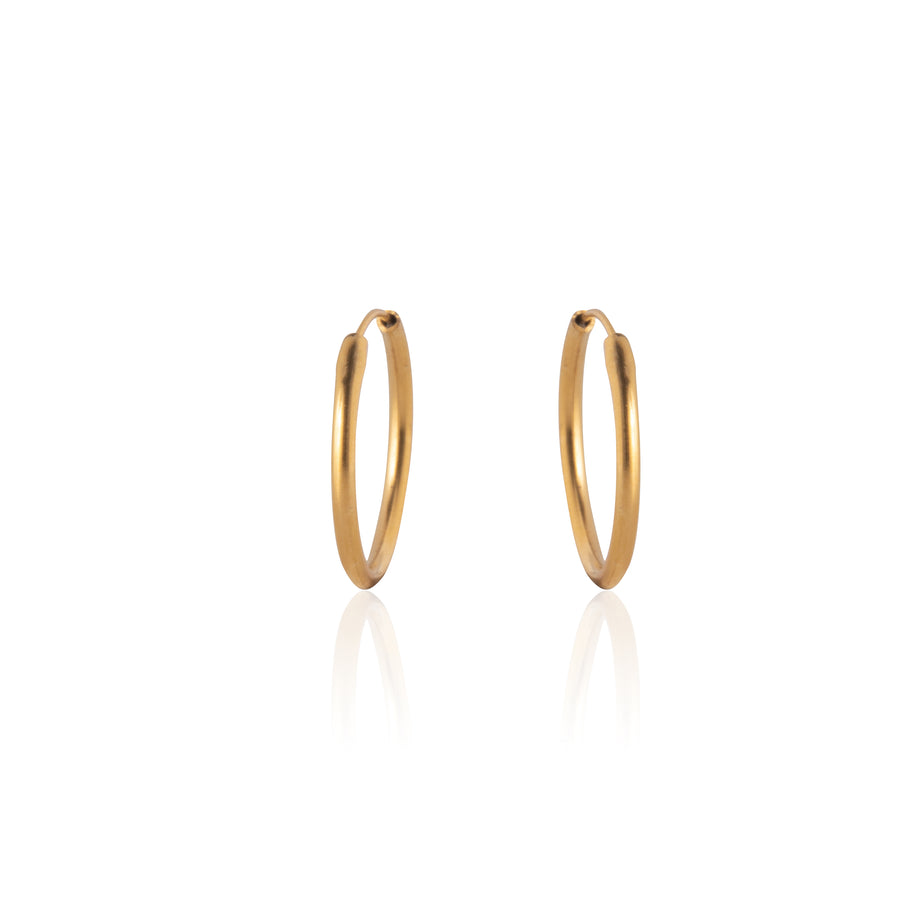 Gold 14mm Endless Sleeper Hoop Earrings