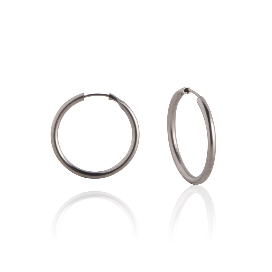 Silver 14mm Endless Sleeper Hoop Earrings