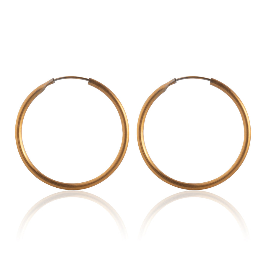 Gold 20mm Endless Sleeper Hoop Earrings