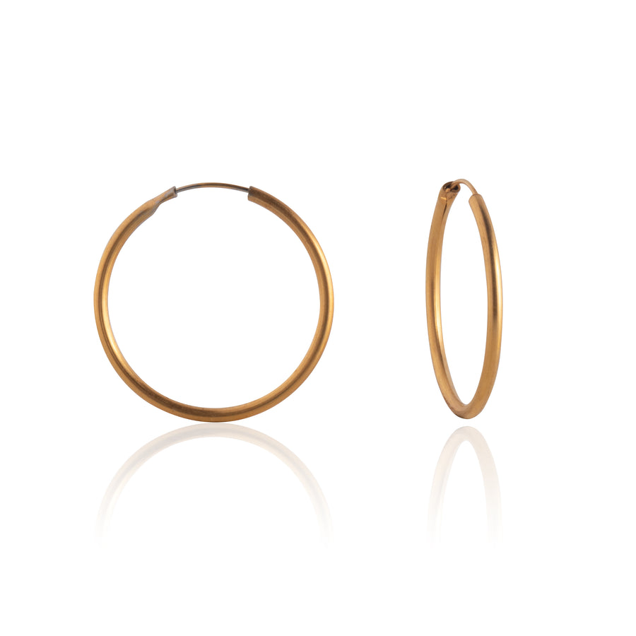 Gold 20mm Endless Sleeper Hoop Earrings