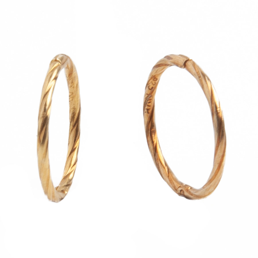 Wholesale | Gold 12mm Twist Sleeper Hinged Hoops