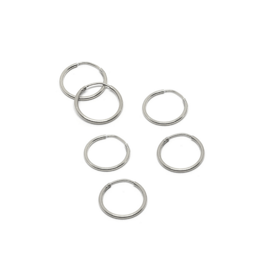 Silver 12mm Mini Huggie Hoops 3 Pairs