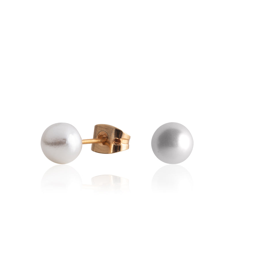 Wholesale | 6mm Round Faux Pearls with Gold Posts