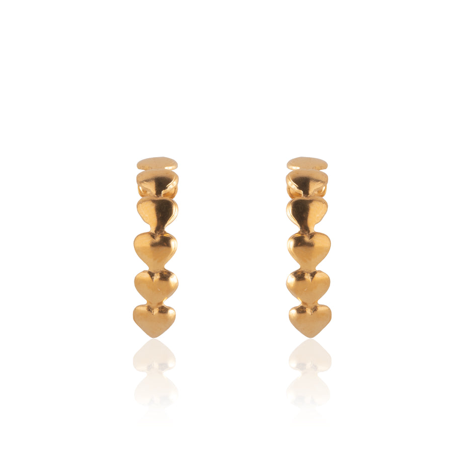 Gold Tiny Heart Hoop Earrings