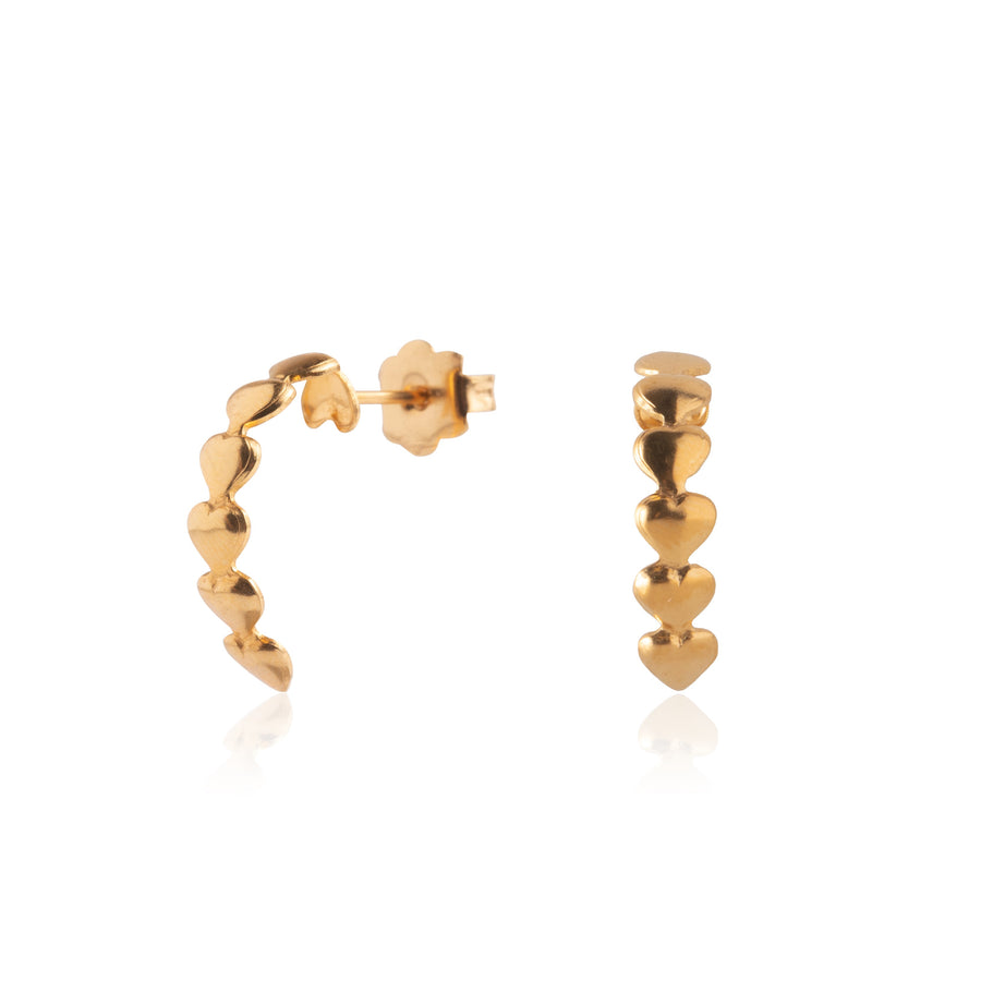 Gold Tiny Heart Hoop Earrings