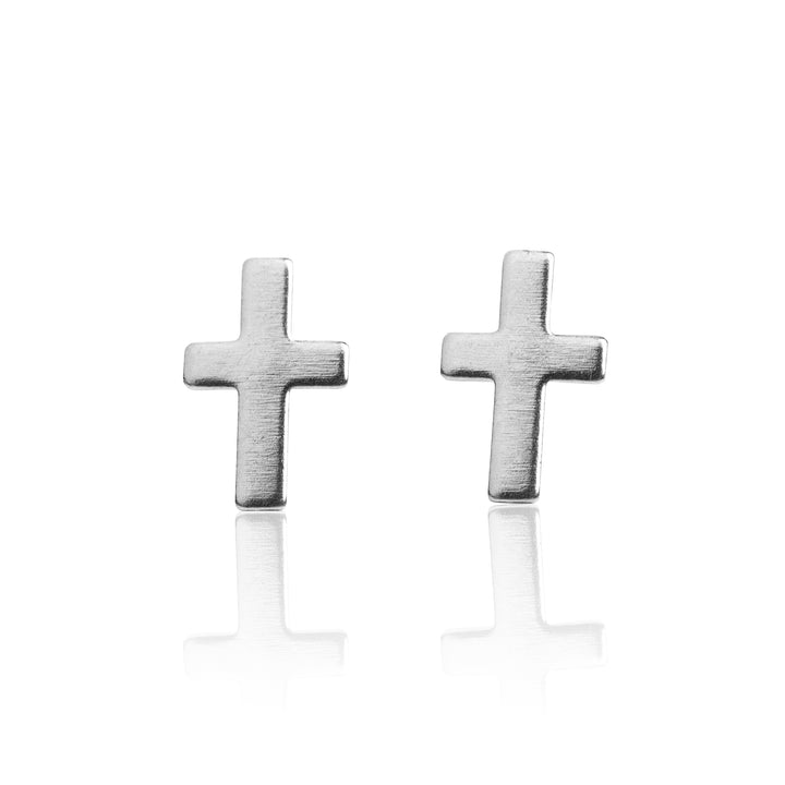 Silver Cross Stud Earrings