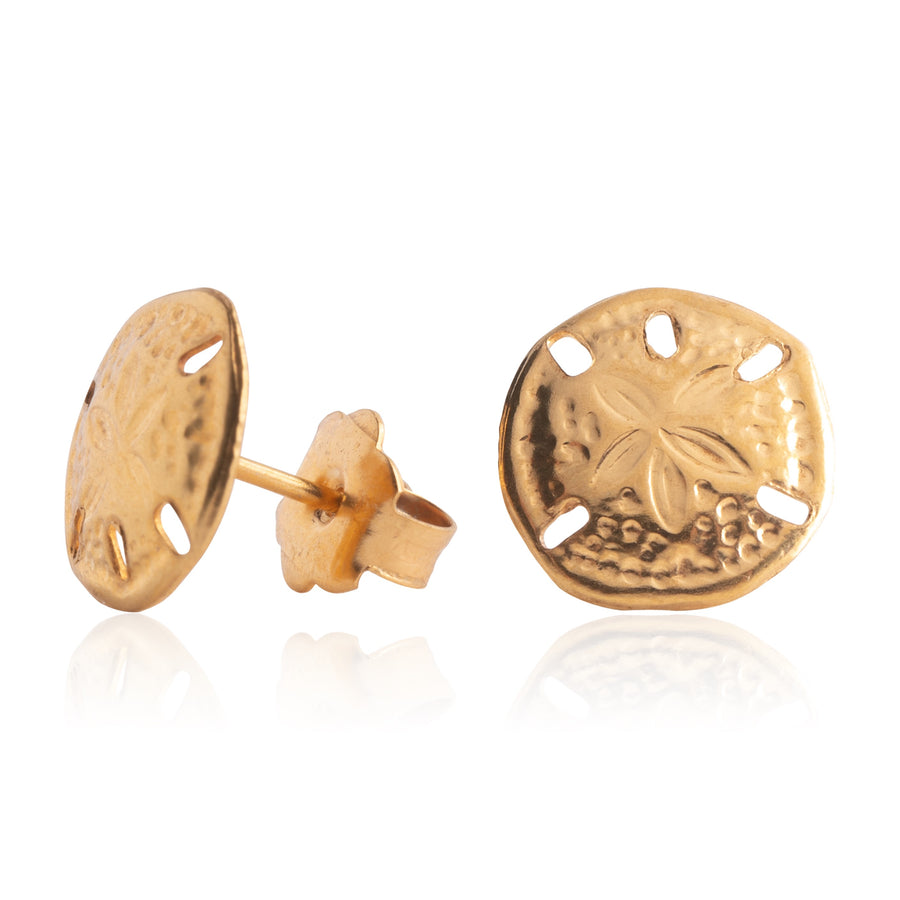 Wholesale | Gold Sand Dollar Stud Earrings