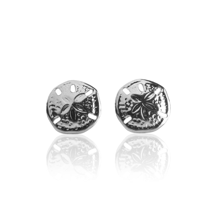 Silver Sand Dollar Stud Earrings