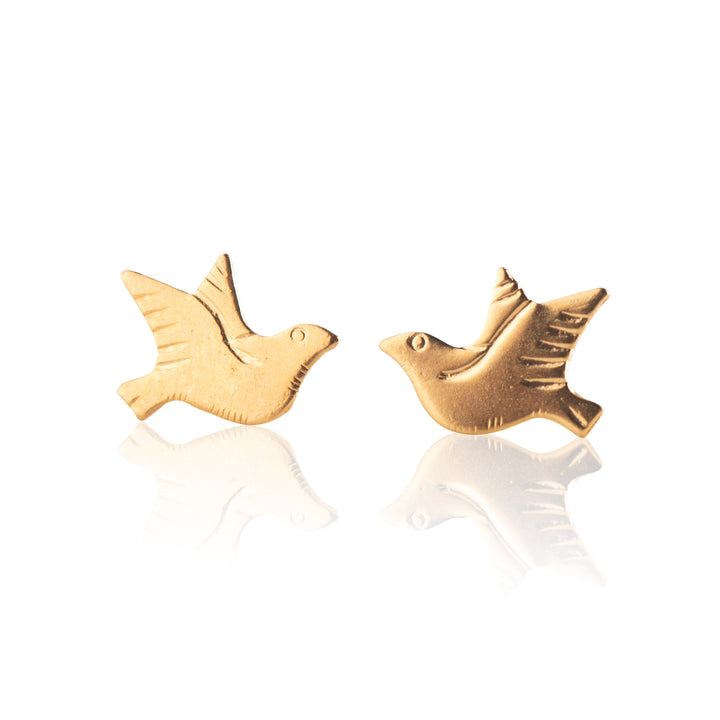 Gold Dove Stud Earrings