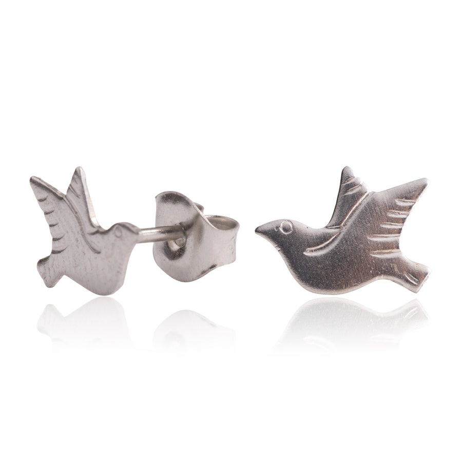Wholesale | Silver Dove Stud Earrings
