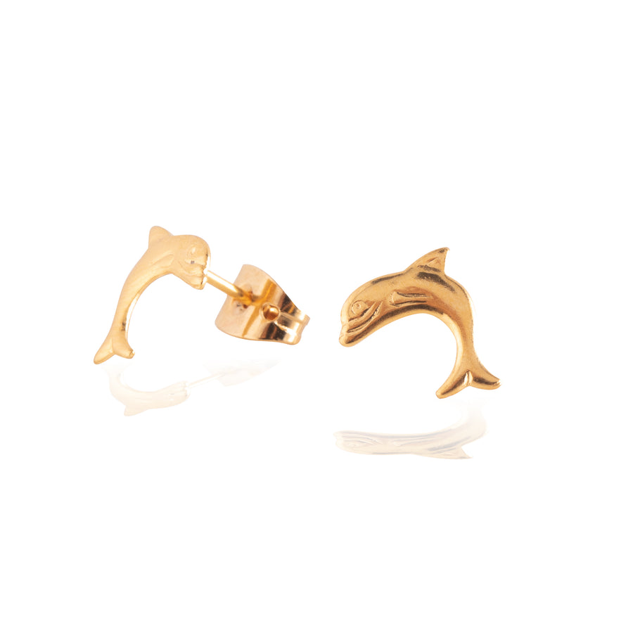 Wholesale | Gold Dolphin Stud Earrings