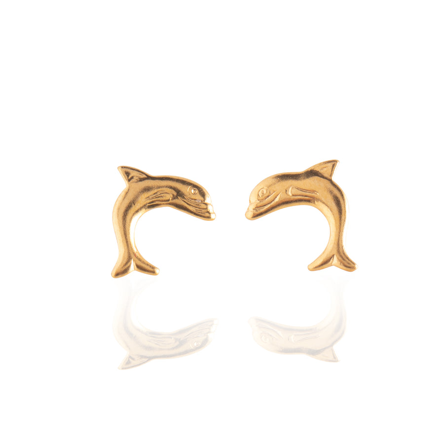 Wholesale | Gold Dolphin Stud Earrings