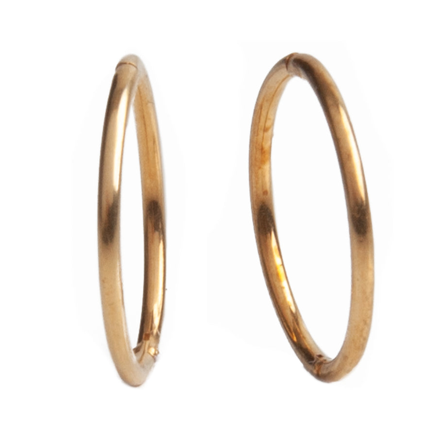 Wholesale | Gold 14mm Sleeper Hinged Hoops