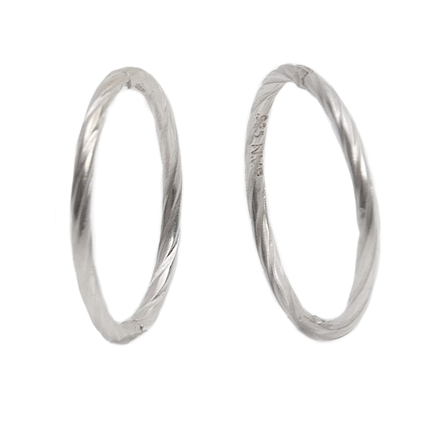 Wholesale | Silver 14mm Twist Sleeper Hinged Hoops
