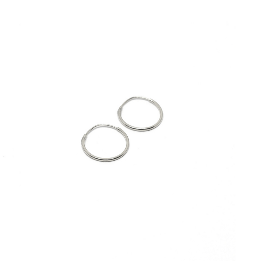 Silver 14mm Mini Huggie Hoops