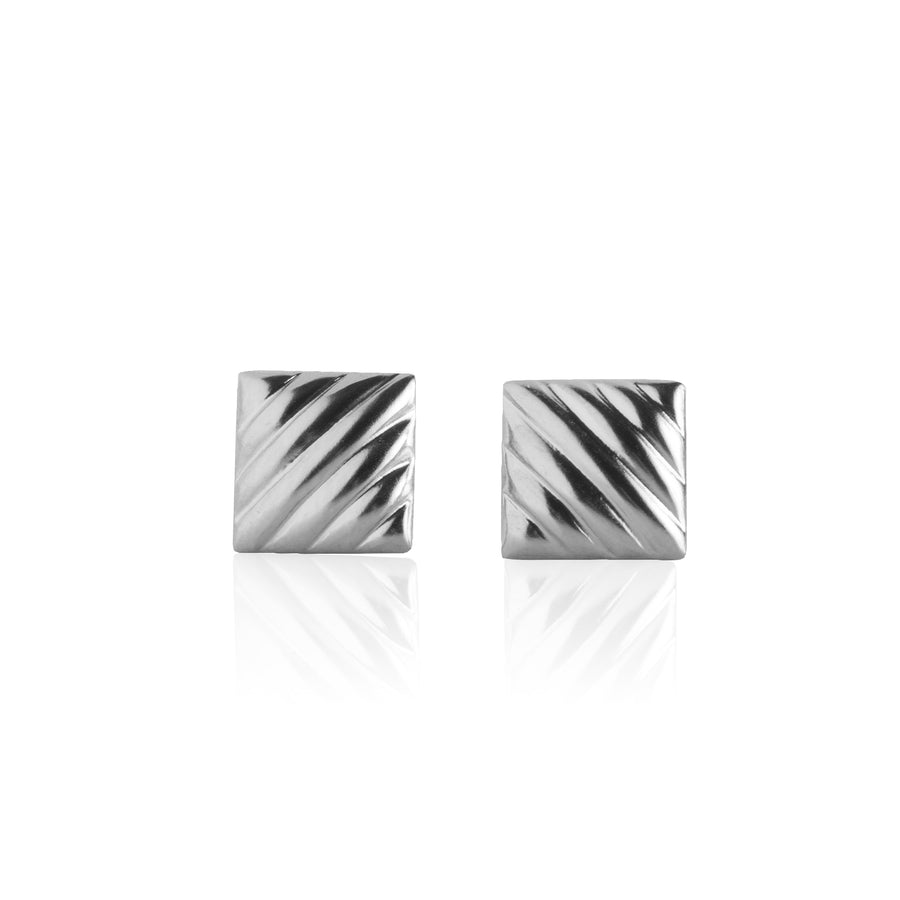 Wholesale | Silver Lined Square Stud Earrings