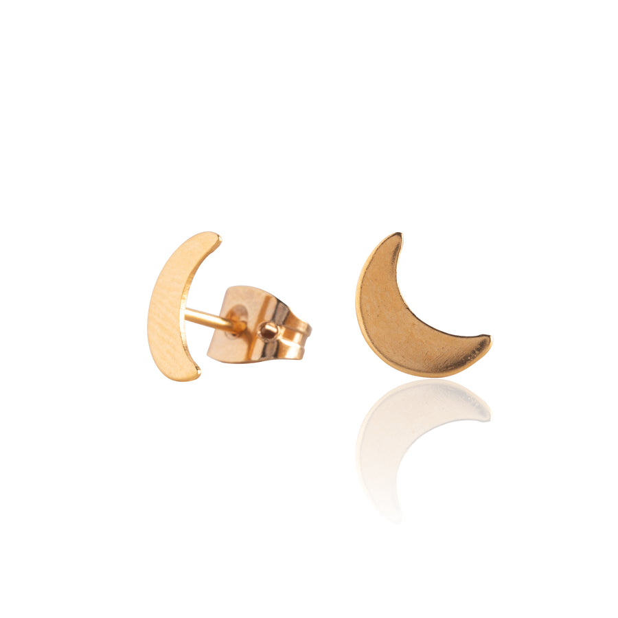 Wholesale | Gold Crescent Moon Stud Earrings