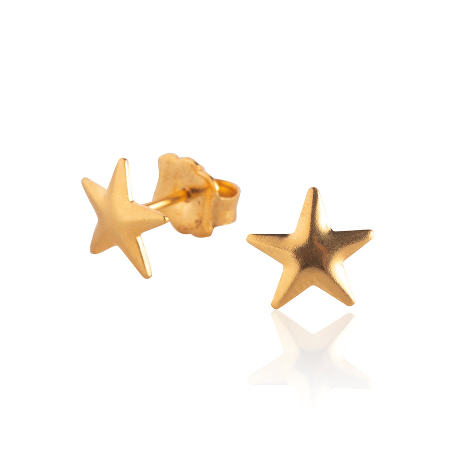 Gold Star Stud Earrings