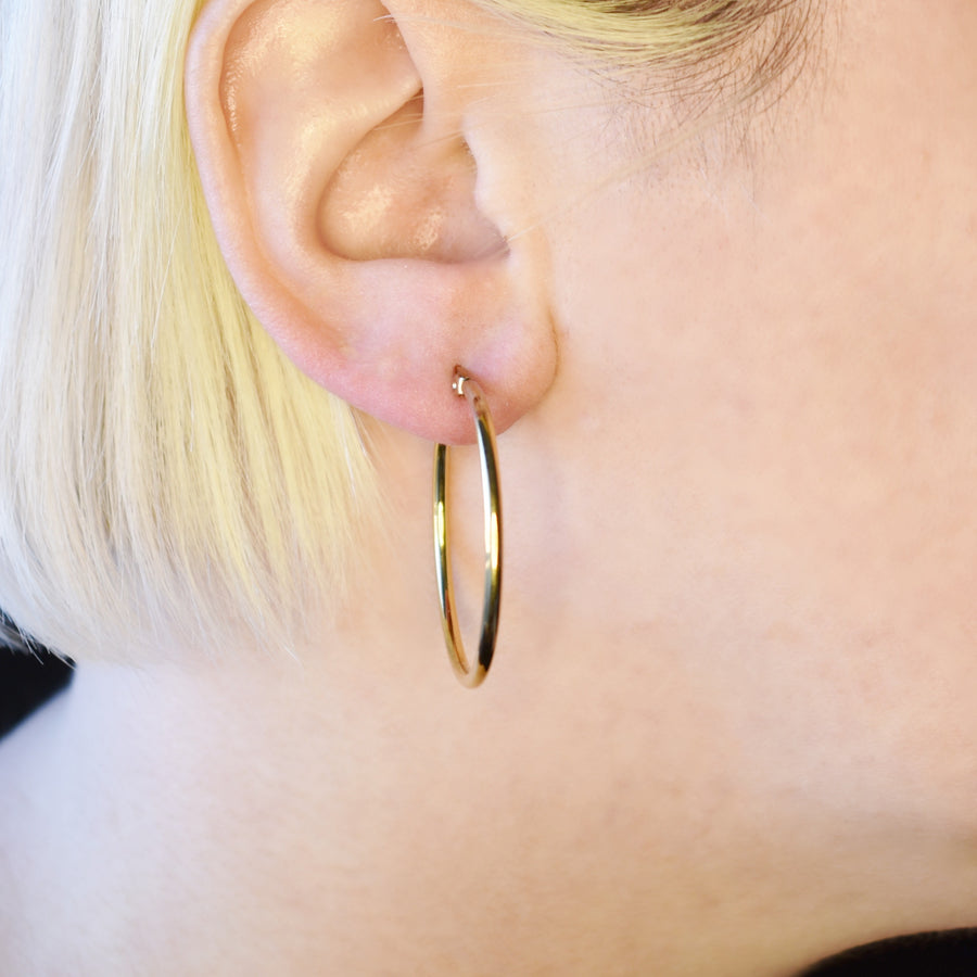 Gold 30mm Statement Hoop Earrings