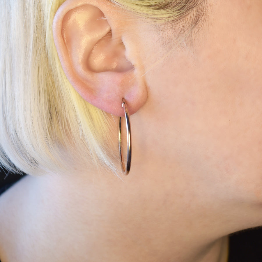 Rose Gold 30mm Statement Hoop Earrings