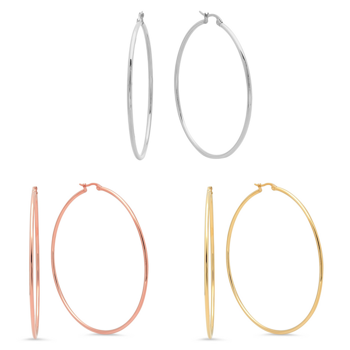 70mm Statement Hoops 3 Pairs
