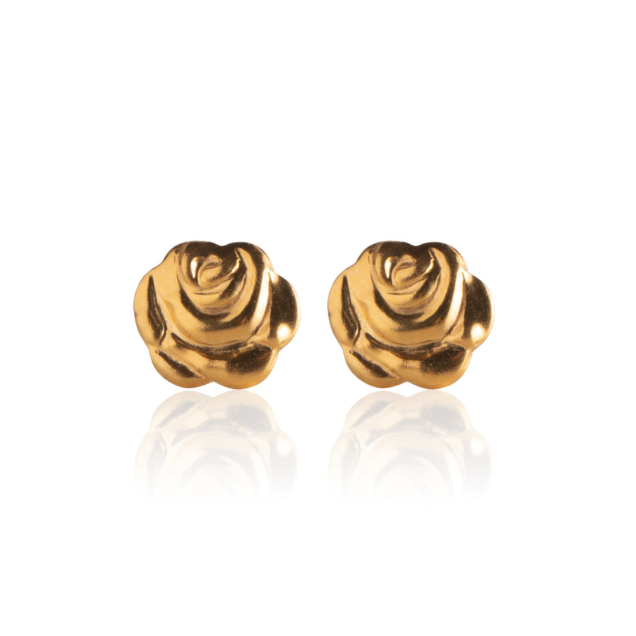 Wholesale | Gold Rosebud Stud Earrings