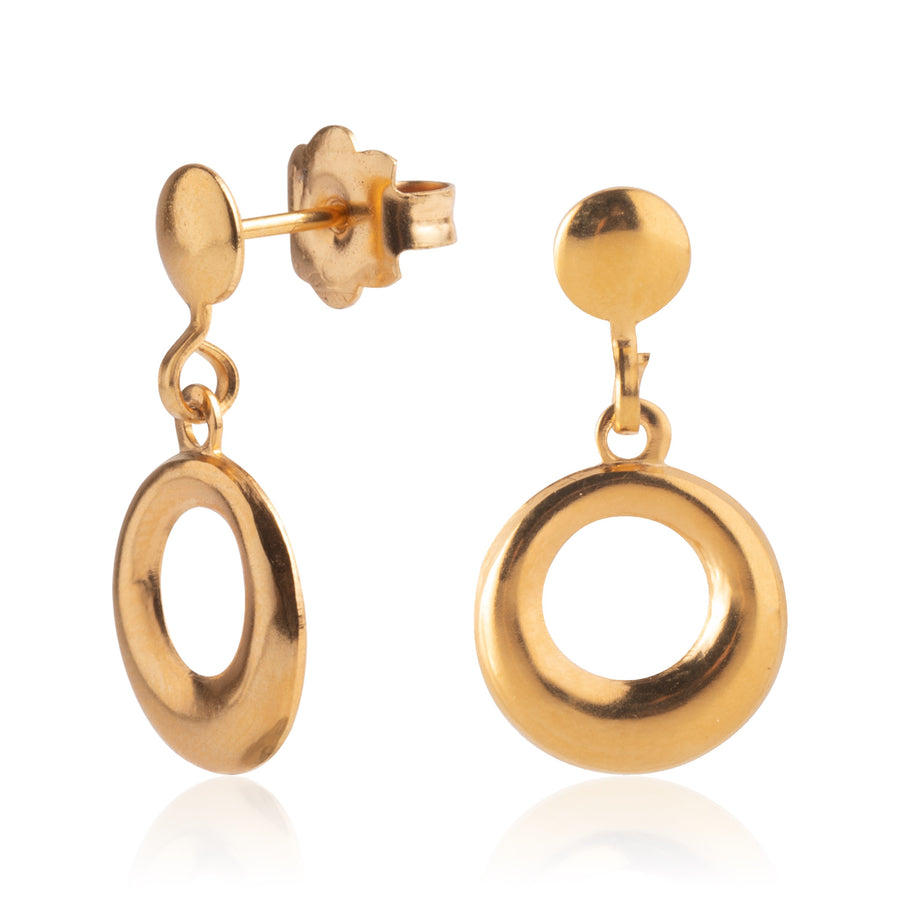 Wholesale | Gold Open Circle Drop Earrings