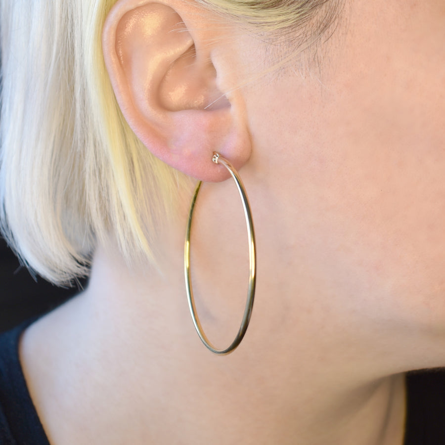 Gold 50mm Statement Hoop Earrings