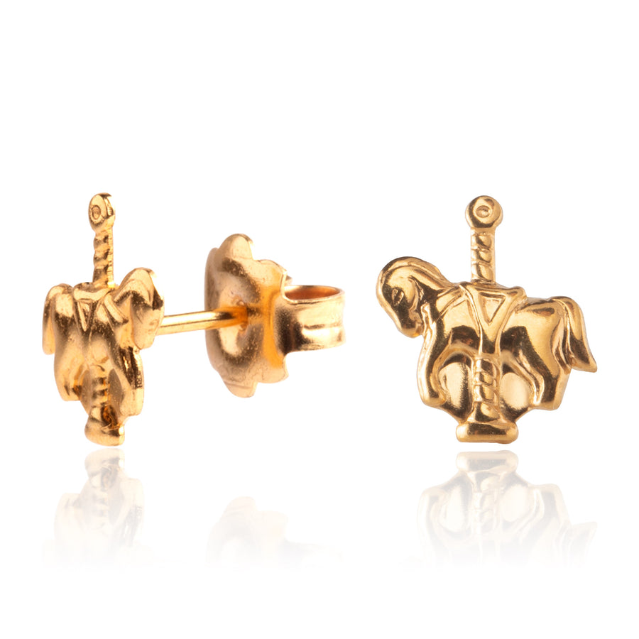 Wholesale | Gold Carousel Horse Studs Earirngs