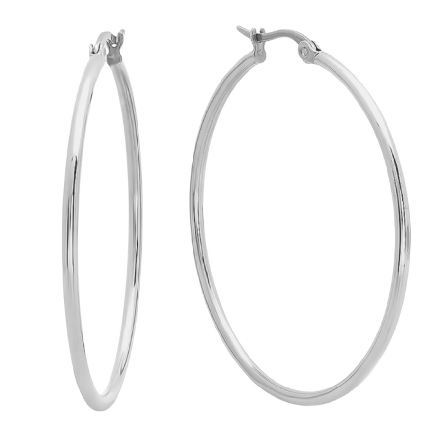 Silver 50mm Statement Hoop Earrings