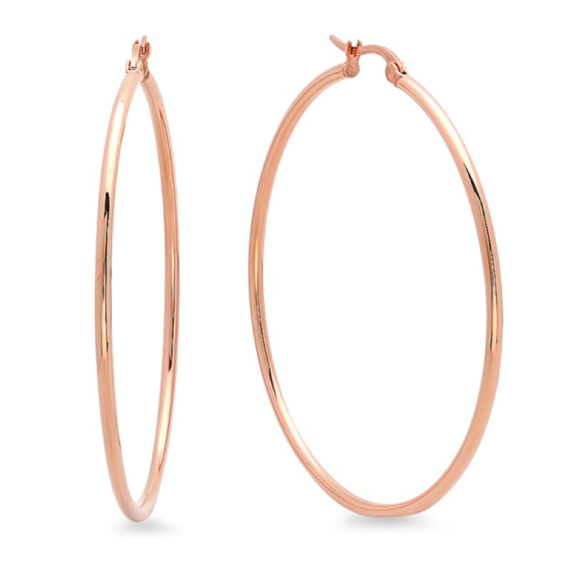 Wholesale | 50mm Statement Hoops in Rose Gold