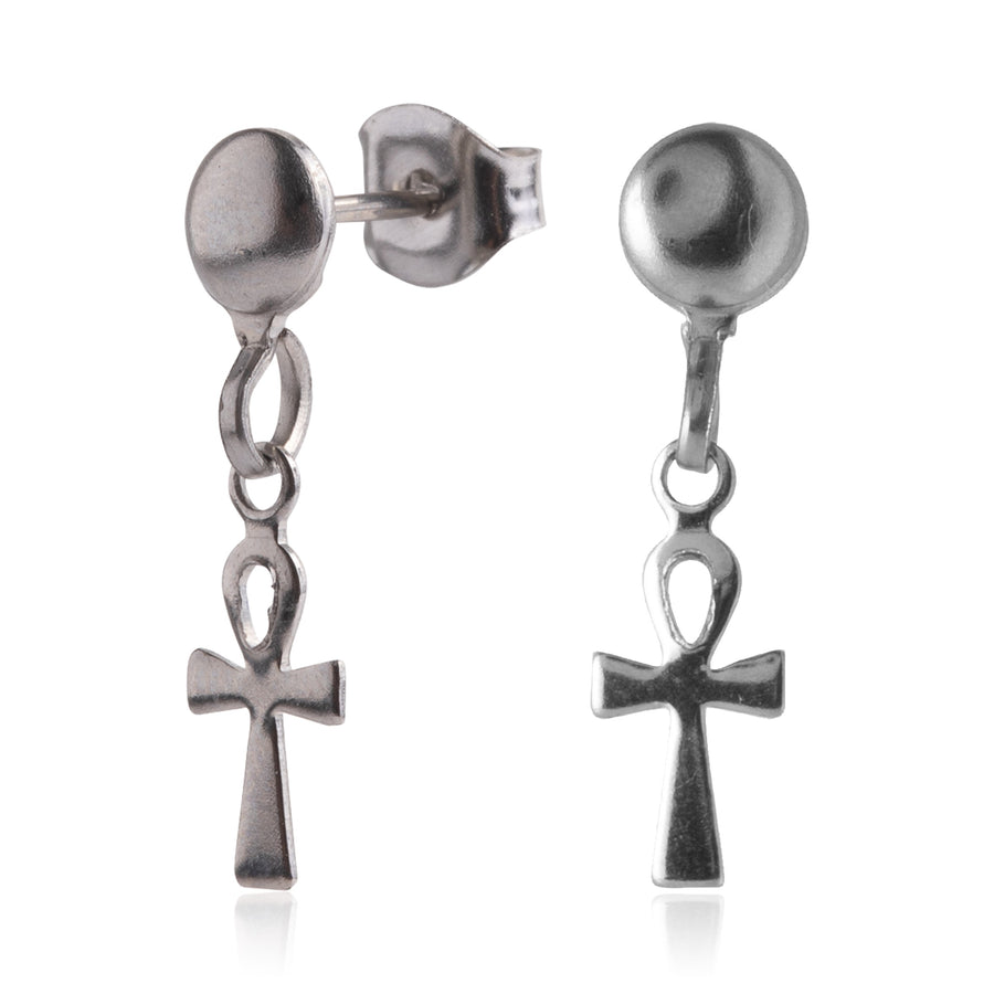 Wholesale | Silver Ankh Drop Earrings