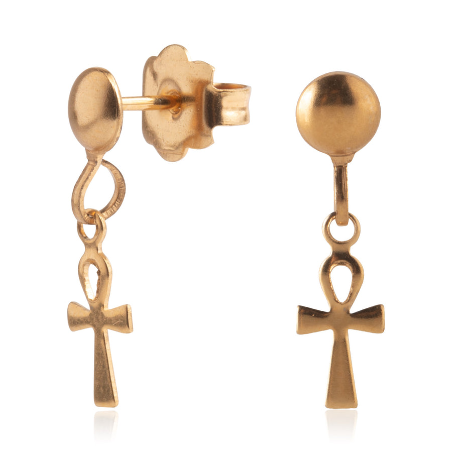 Wholesale | Gold Ankh Drop Earrings