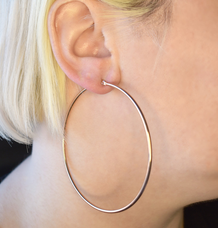 Rose Gold 70mm Statement Hoop Earrings