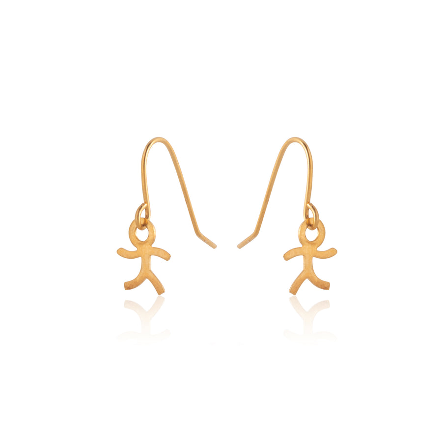 Wholesale | Gold Stick Boy Fish Hook Earrings
