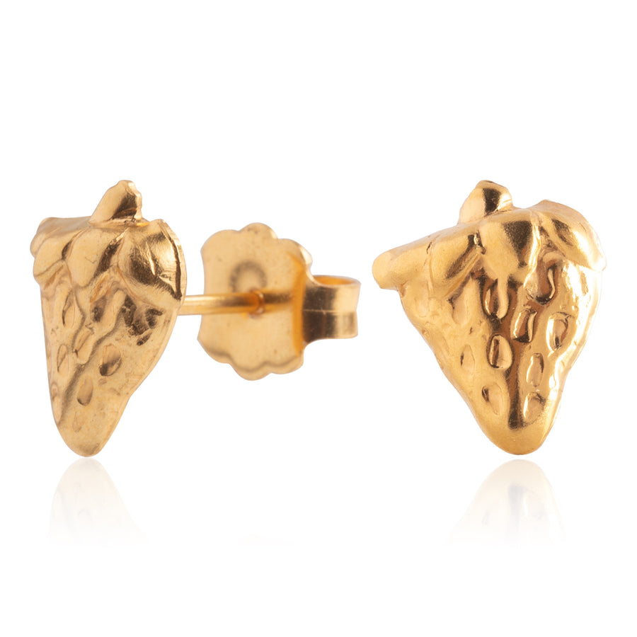 Gold Strawberry Stud Earrings